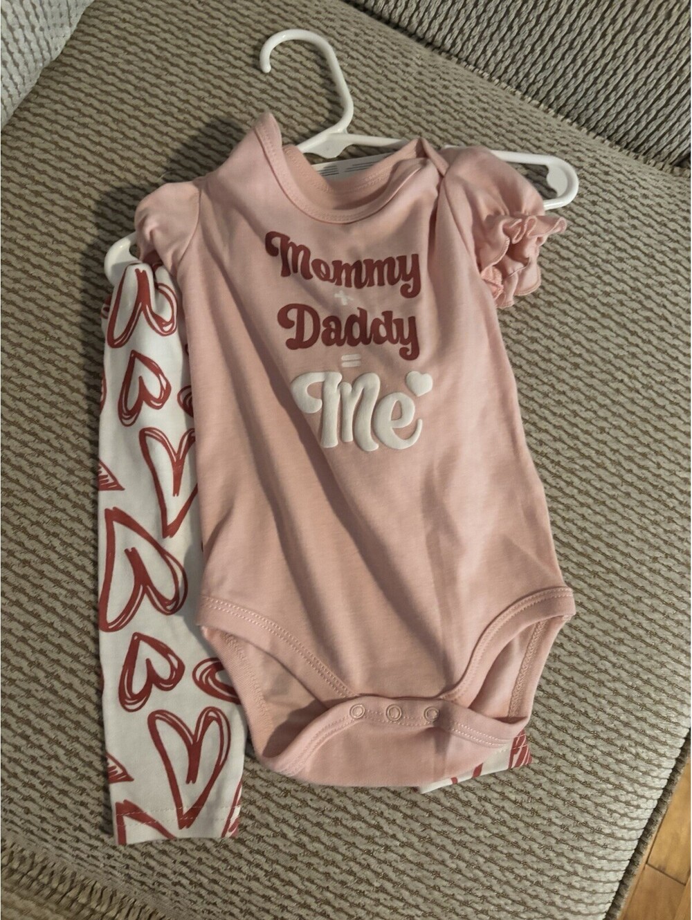 Wild Child Mommy Daddy And Me Outfit Heart Pink Set NWT 6-9 Months Baby Girl